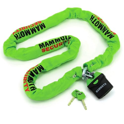 Mammoth 1.8M Security Lock and 10mm Square Link Chain (Hardened Steel)