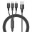 (red) Fast Usb Charging Cable For Samsung Universal 3 In 1 Multi Function Cell Phone Cord Charger Cable Type C 2