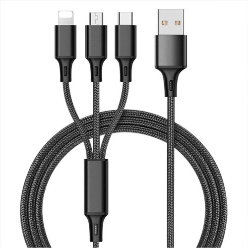 (red) Fast Usb Charging Cable For Samsung Universal 3 In 1 Multi Function Cell Phone Cord Charger Cable Type C 1