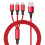(blue) Fast Usb Charging Cable For Samsung Universal 3 In 1 Multi Function Cell Phone Cord Charger Cable Type C 3