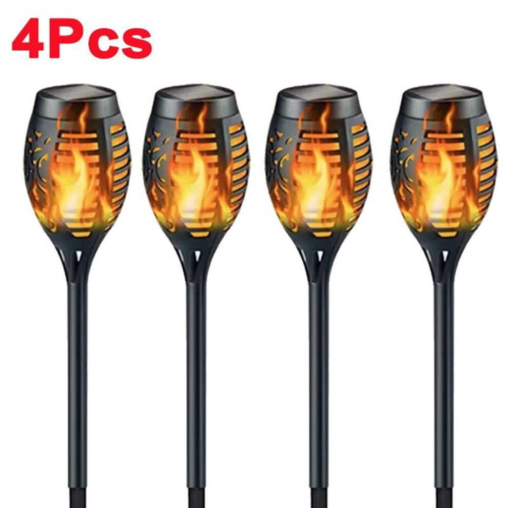 (12LED-4Pcs) Solar Flame Light Outdoor 12leds Flickering Torch Waterproof Night Lamp Garden Decoration For Lawn Path Yard Patio