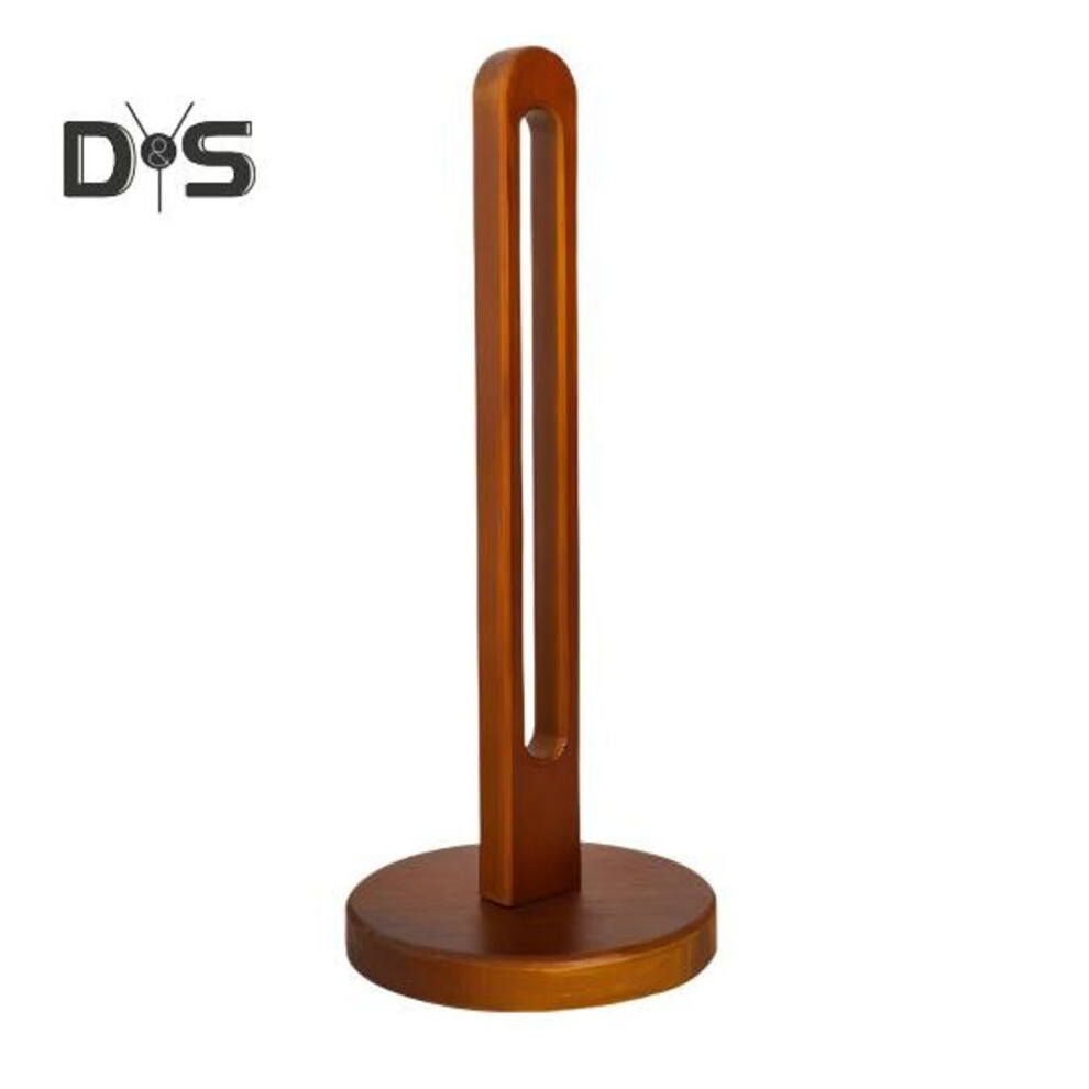 (coffee) Wooden Paper Towel Holder With Stable Base Non-slip Design Easy Setup Kitchen Roll Paper Holder Storage Rack