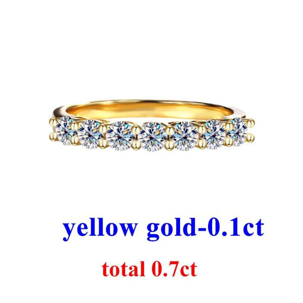 (yellow, us 5) 0.7ct Full Moissanite Diamond D Color Women's  Ring S925 Sterling Sliver 18k White Gold Rings Fine Jewelry For Women