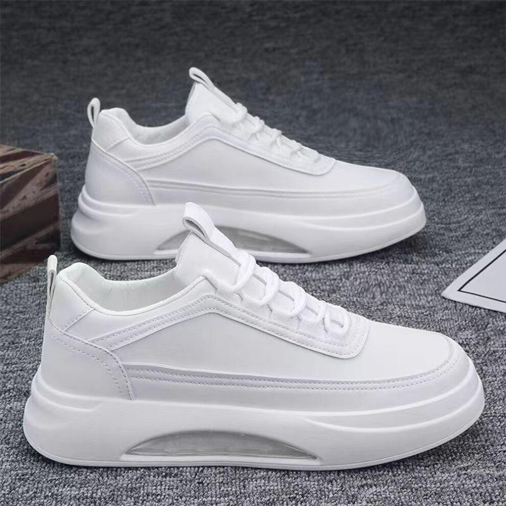 (white, 44) Men's 2024 Trendy Lightweight Non-slip Casual Sport Shoes - Thick Sole, Breathable, All-match Style.