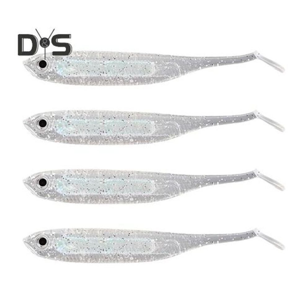 (transparent) 4pcs 9cm/4g Soft Fishing Lure With Paddle Tail Glitter Realistic Bionic Colorful Silicone Artificial Bait Freshwater Saltwater Fishing Accessories