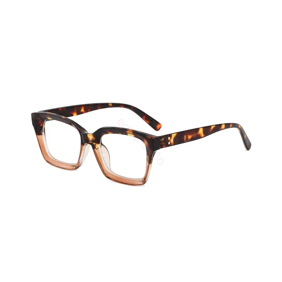 (Hawksbill, +200) Oversized Square Reading Glasses Large Frame High-definition