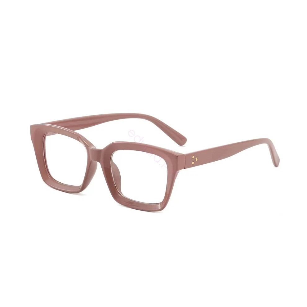 (khaki, +150) Oversized Square Reading Glasses Large Frame High-definition