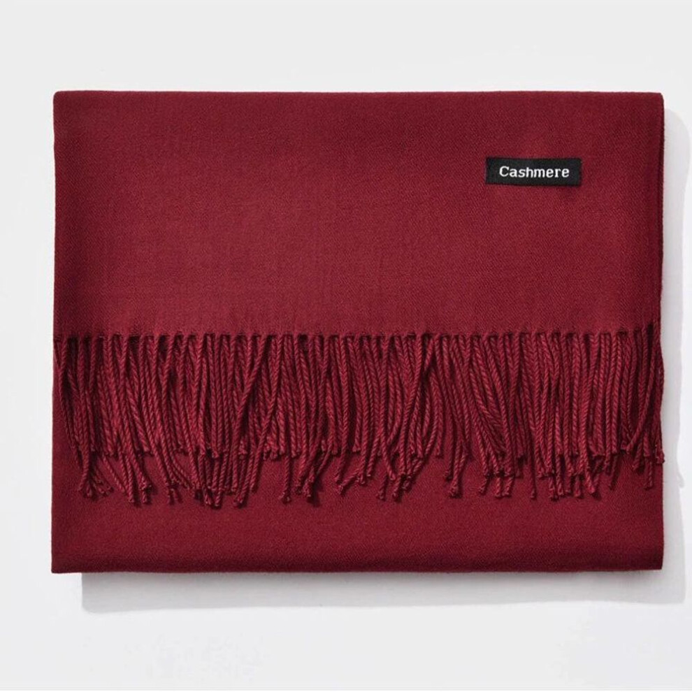 (16) Korean Style Solid Color Winter Scarf Cashmere Scarf Shawl Unisex Accessories Women ,Men Pure Color Pashmina Wool Tassels Scarf