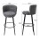 Living And Home 2 Pcs Premium Linen Upholstered Bar Stools 6
