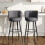 Living And Home 2 Pcs Premium Linen Upholstered Bar Stools 2