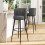 Living And Home 2 Pcs Premium Linen Upholstered Bar Stools 3