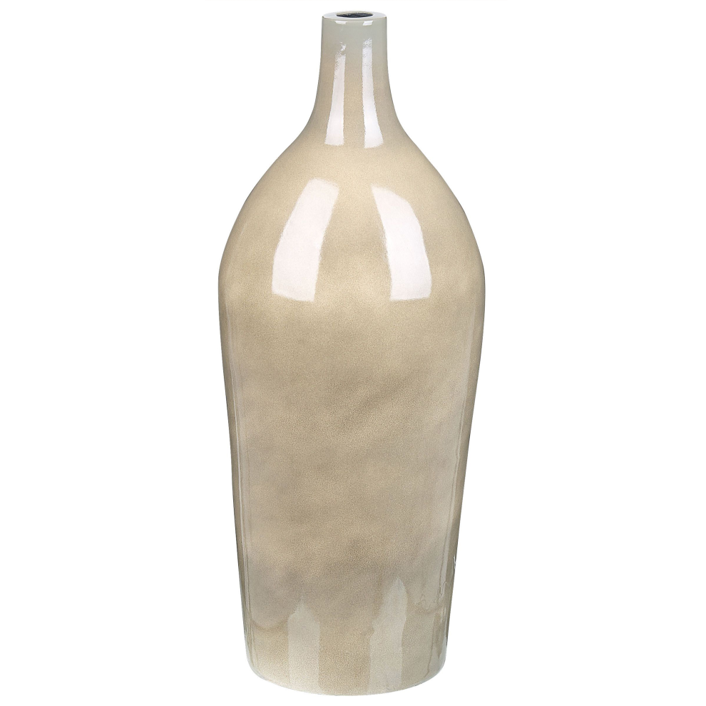 Flower Vase LEGANES Ceramic 47 cm Taupe