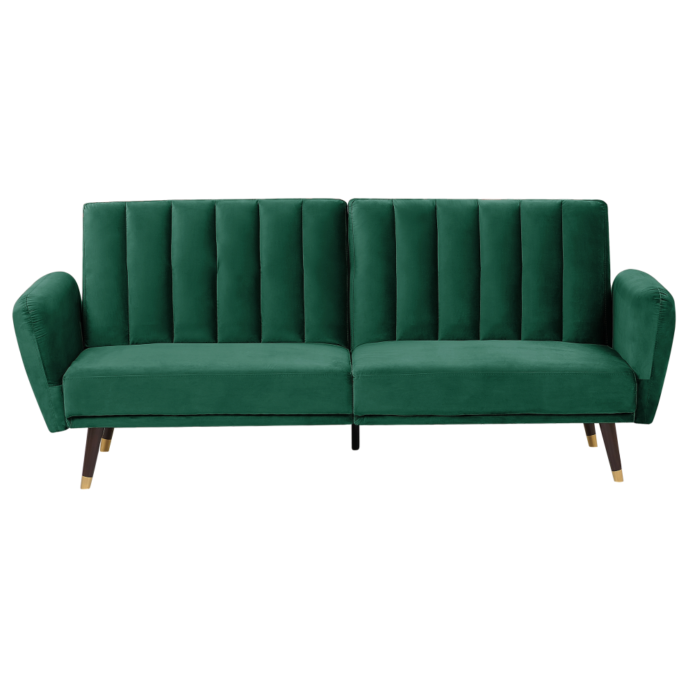 Sofa Bed VIMMERBY Velvet Emerald Green 3 Seater