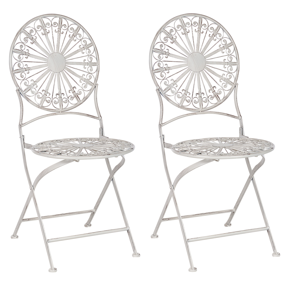 Set of 2 Garden Chairs SCAFA Metal White