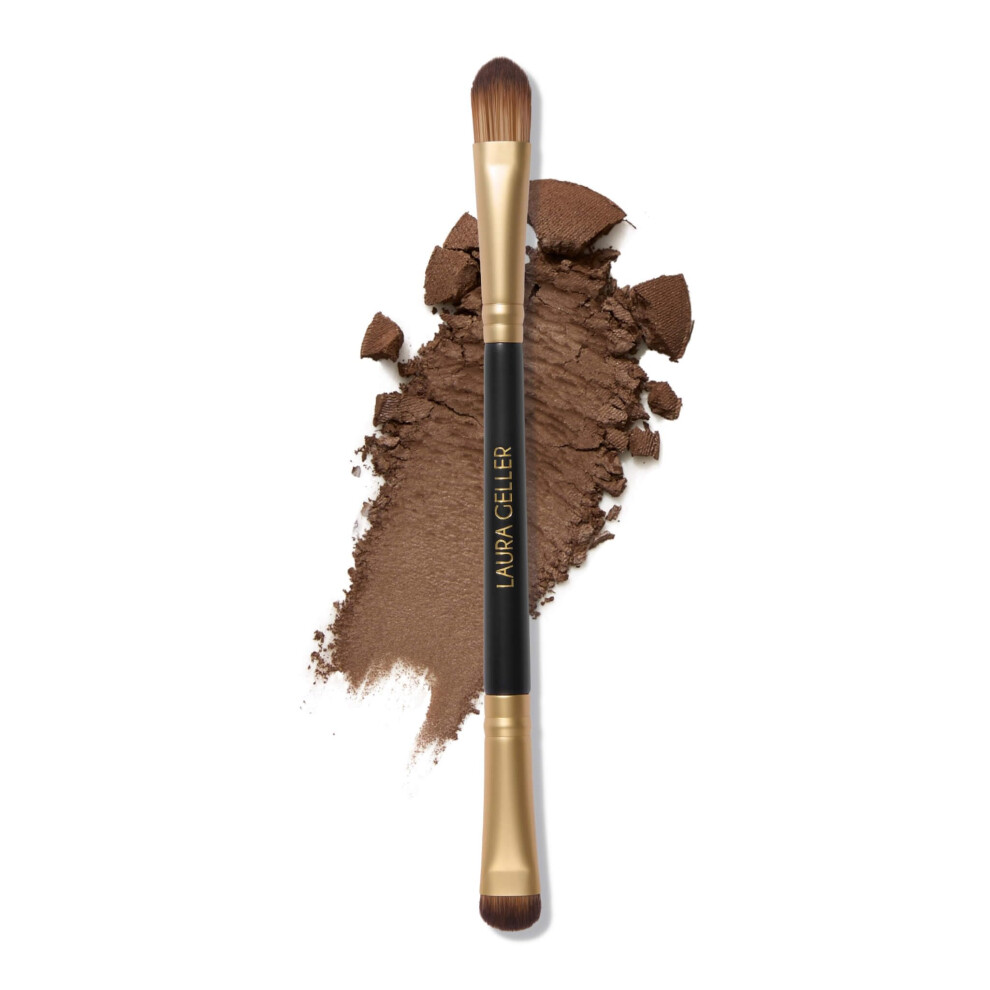LAURA GELLER NEW YORK Dual-Ended Eyeshadow Brush - Domed Shader & Blending Brush for Baked and Pressed Eyeshadow Application - All Over Eye Makeu