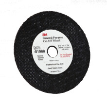 Green Corps 1988 0 Cut-Off Wheel 3 in Dia x 1/16 in THK Wheel 3/8 in Center Hole Aluminum Oxide Abrasive Black