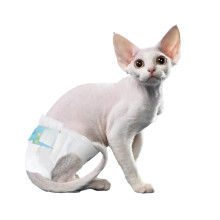 Disposable Cat Diapers 40 Count - Perfect for Both Male and Female Cats for Elderly (S) Incontinent or Post-Surgery Cats and Dog - Leak-Proof