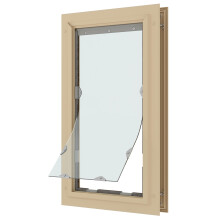 Liberty Pet Door for Doors | Flatta di cane e gatto in vinile trasparente per porte interne ed esterne | Frame di alluminio durevole senza ruggine |