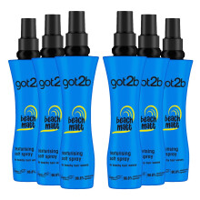 Schwarzkopf got2b Beach Matt Salt Spray hair treatment spray for beach waves & texture sea salt spray for sexy tousled hairstyles pack: 6 x 200ml