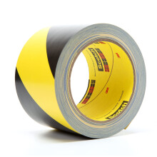 3M Striped Vinyl Safety Tape 5702 High Visibility Caution Tape for Lane and Floor Marking Rubber Adhesive 2 in x 36 yards 5.4 Mil 1 Roll - B
