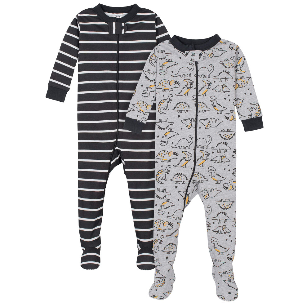 Pigiami Da 2 Pacchetti Da Bambino Grigio Grigio Grigio Grigio Stripe Nero Grigio 2T