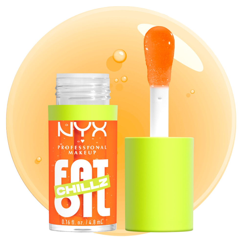 Nyx Professional Makeup Fat Oil Chillz Moisturizing Shiny And Vegan Tinted Lip Gloss - Citrus Chiller (Sheer ) Orange