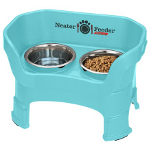 Neater Feeder Deluxe Mess Proof Dog Bowls Elevated Medium Sized Dogs (19-40 lbs) Made in USA No Spill Raised Dog Food Bowl Stand w/Leg Extension Sta