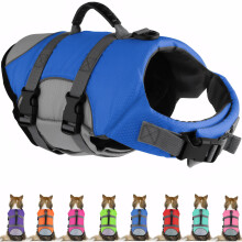 Mklhgty Hunde-Schwimmweste, reflektierend, verstellbare Hundeweste mit Rettungsgriff zum Schwimmen und Bootfahren, Ripstop-Rettungsweste für Haustier