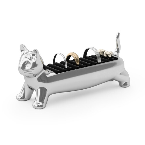 Umbra Umbra Cat Ring Holder - Gift for Cat Lovers - Bijoux Storage Chrome