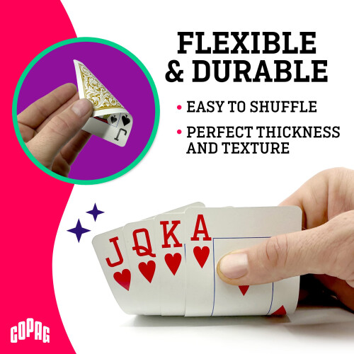 Copag Poker Size Jumbo Index Texas Hold'em Cards Single Deck (Red) 2