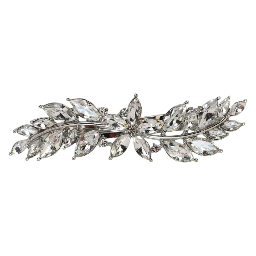 Faship Gorgeous Clear Rhinestone Crystal Small Flower Barrette Clip