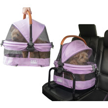 Pet Gear No-Zip View 360 Ultra Lite Veiligheidsdrager en autostoeltje voor kleine honden en katten Met drukknop 15"" Helder Lila