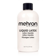 Mehron Makeup Flytande Latex | SFX Makeup | Halloween | Latexlim fr hud | Protetisk lim 9 fl oz (266 ml) (Clear Flesh)