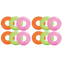 Intex Colorful Transparent Uppblsbar Swimming Pool Tube Raft (12-pack)| 59260EP