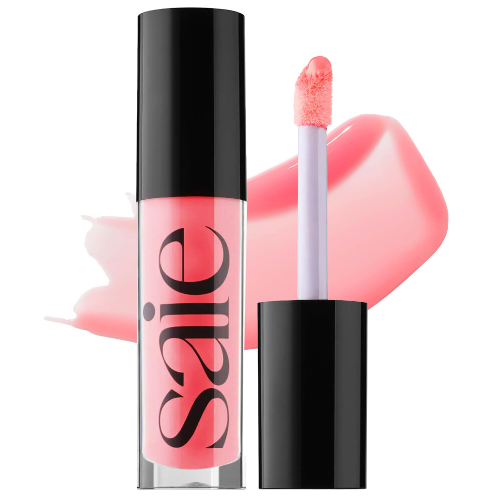 Saie Glossybounce - Hydrating Lip Gloss And Tinted Lip Oil Hybrid With Hyaluronic Acid & Jojoba Oil For Non-Sticky Ultra-Shiny Plump & Soft Lips - E