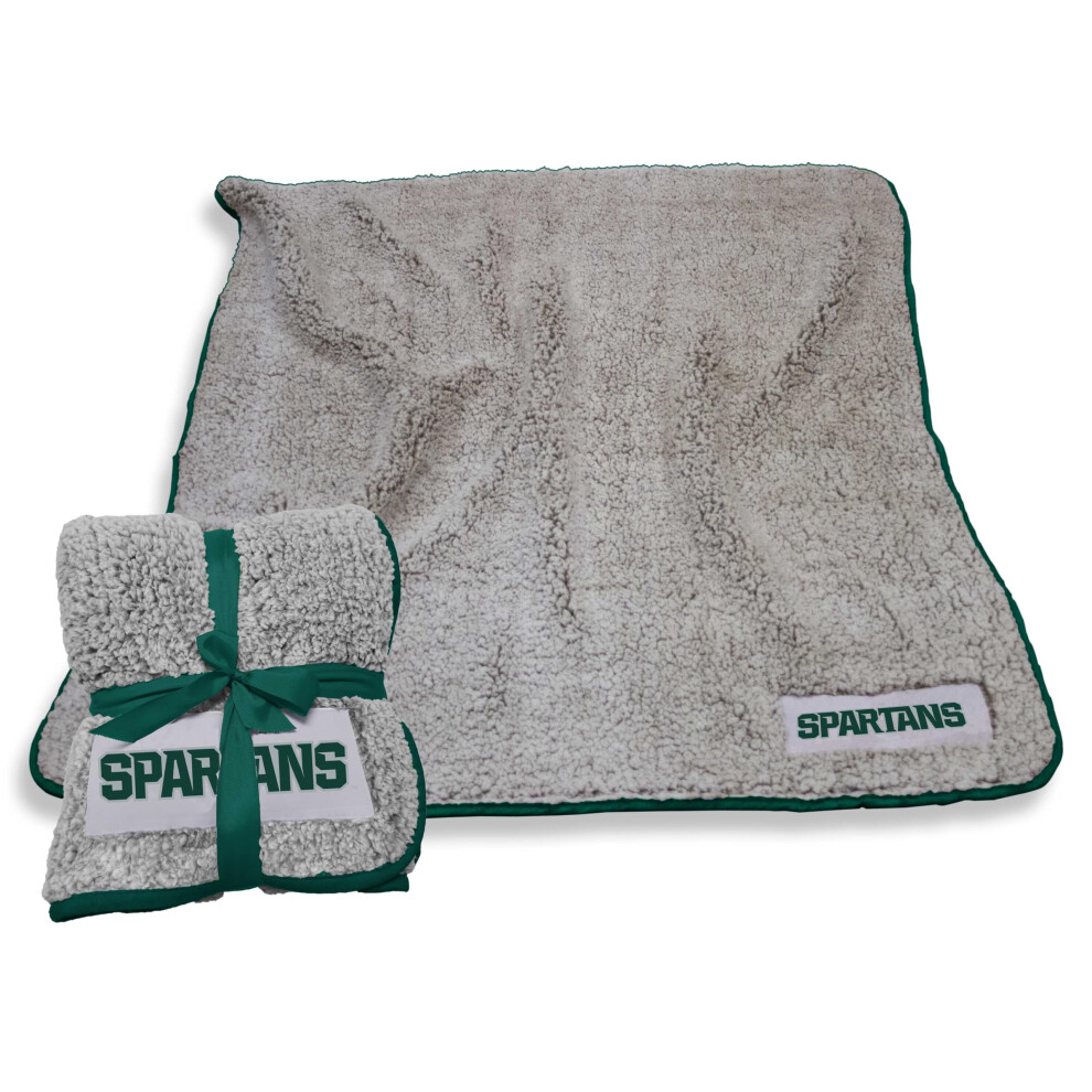 Photos - Folding Bed Logo Brands NCAA Michigan State Spartans Frosty Fleece Throw Blanket  - Soft Sherpa Material with Team Logo(50"""" x 60"""")