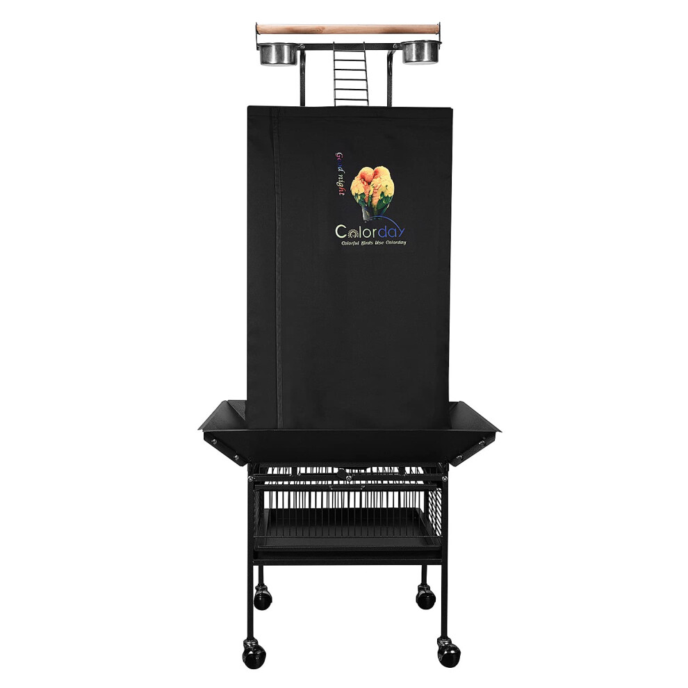 Colorday Good Night Bird Cage Cover for Large Bird Cage with Play Top (Patented) Black 61""""