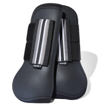 Horze Adepto Botas de tendn frontal abierta | Concha duradera con forro de neopreno - negro - mazorca