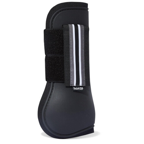 HORZE Adepto Open Front Tendon Boots | Durable Shell with Neoprene Lining - Black - Pony 1