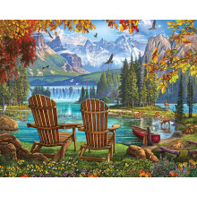 White Mountain Paradise Fall Puzzle 1000 Piece Puzzles for Adults Scenic Landscape Nature Jigsaw