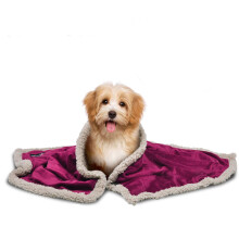 Pawsse Sherpa hvalpetppe til sm hunde Killing Varmt flannel Plys sengetppe til kledyr Vendbart 45""""x30"""" vin/brun