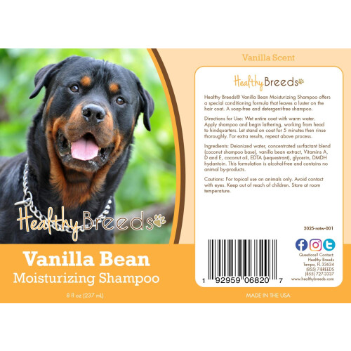 Healthy Breeds Rottweiler Vanilla Bean Moisturizing Shampoo 8 oz 1