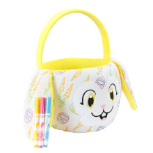 Crayola Color Me Plush, Paaskorf met 3 Ultra-Schone Wasbare Stiften, Gele Konijn, Creatief Plezier voor Kinderen vanaf 3 Jaar