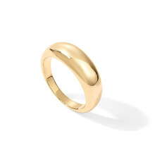 Anello a cupola robido pavoi 14k in oro giallo placcato | Anelli impilabili gonfi per donne | Taglia 7