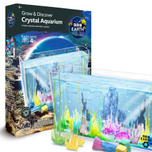 BBC Earth Grow & Discover Crystal Aquarium Grow farverige hulelignende krystalformationer inde i genanvendelig tank Magic Rocks STEM Leget?j Unik