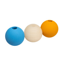 Amazon Basics Dog Toys Interactive Assorted Rubber Balls (Pack of 3) 2.5 inch Blue Beige Orange