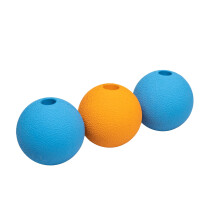 Amazon Basics Dog Toys Interactive Supreme Rubber Balls (Pack of 3) 2.5 inch Blue Orange
