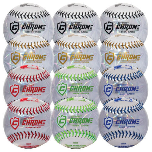 Franklin Sports MLB Soft Strike Metallic Tee Ball, Colori Vari (12 Pezzi)