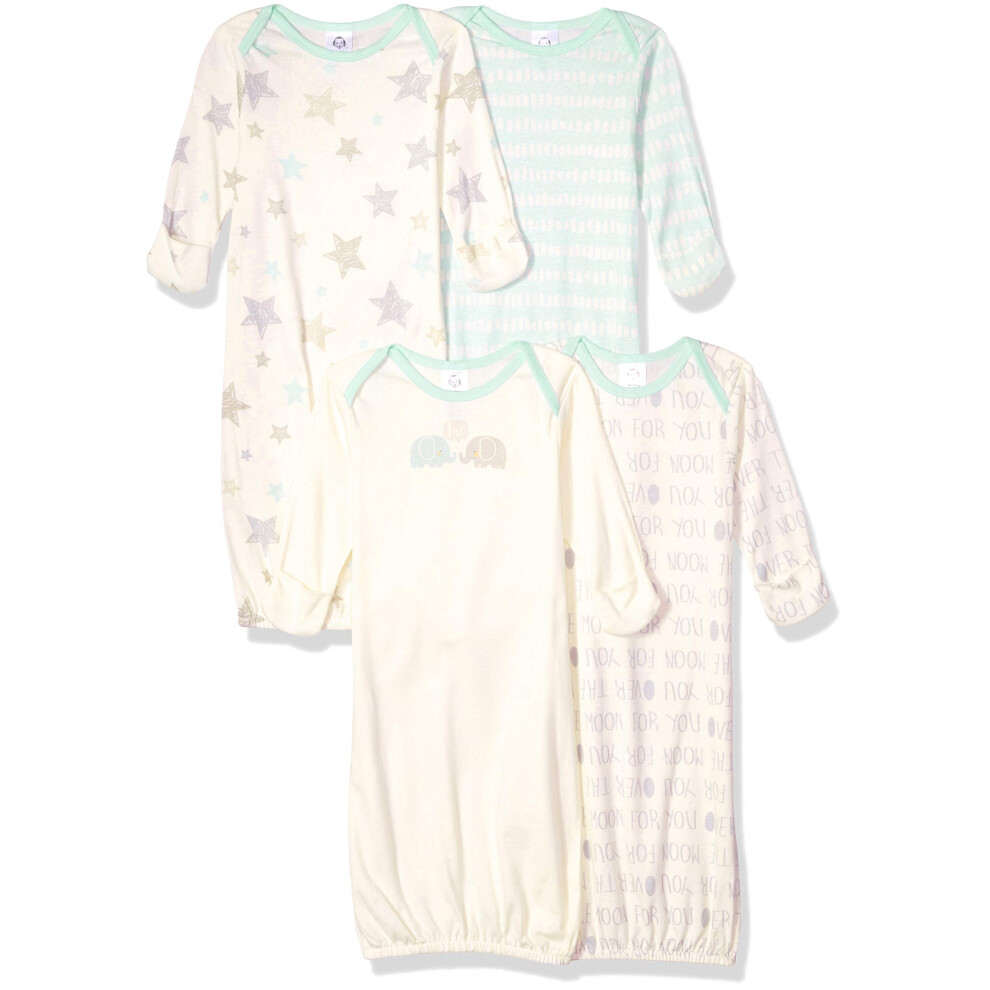 Gerber Unisex Baby Boy and Girls 4-Pack Sleeper Gown Elephants Preemie