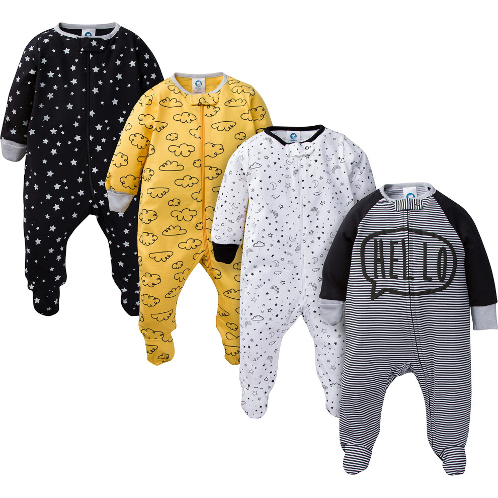 Gerber baby boys 4 Pack 'N Play Footie and Toddler Sleepers  Star  Preemie US